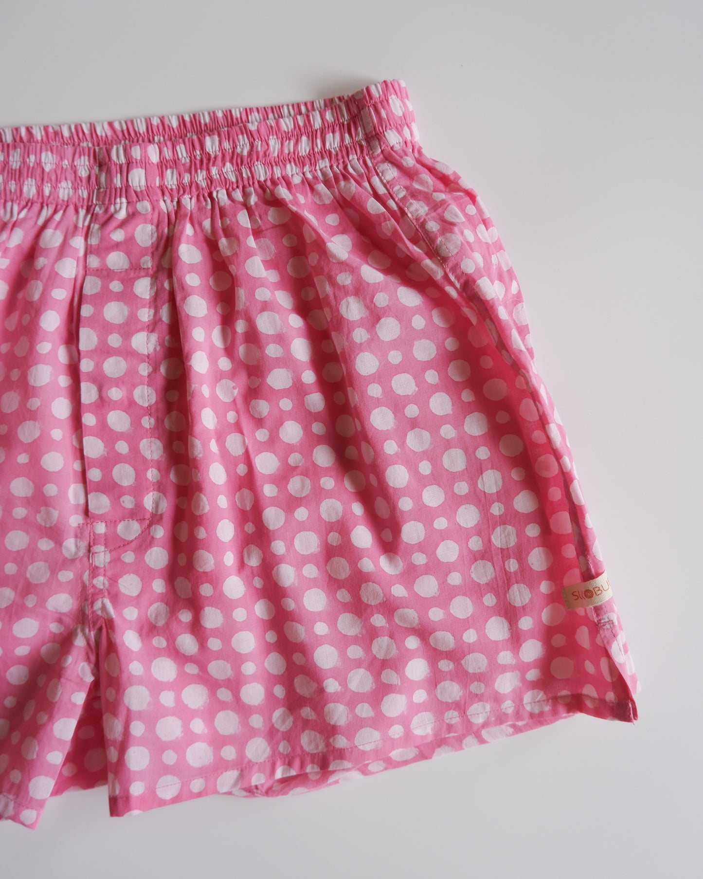 ブロックプリントユニセックストランクス【Lサイズ】Pink Dot