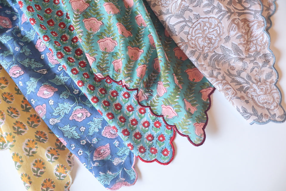 ブロックプリント スカーフ【90×90cm】Elegant