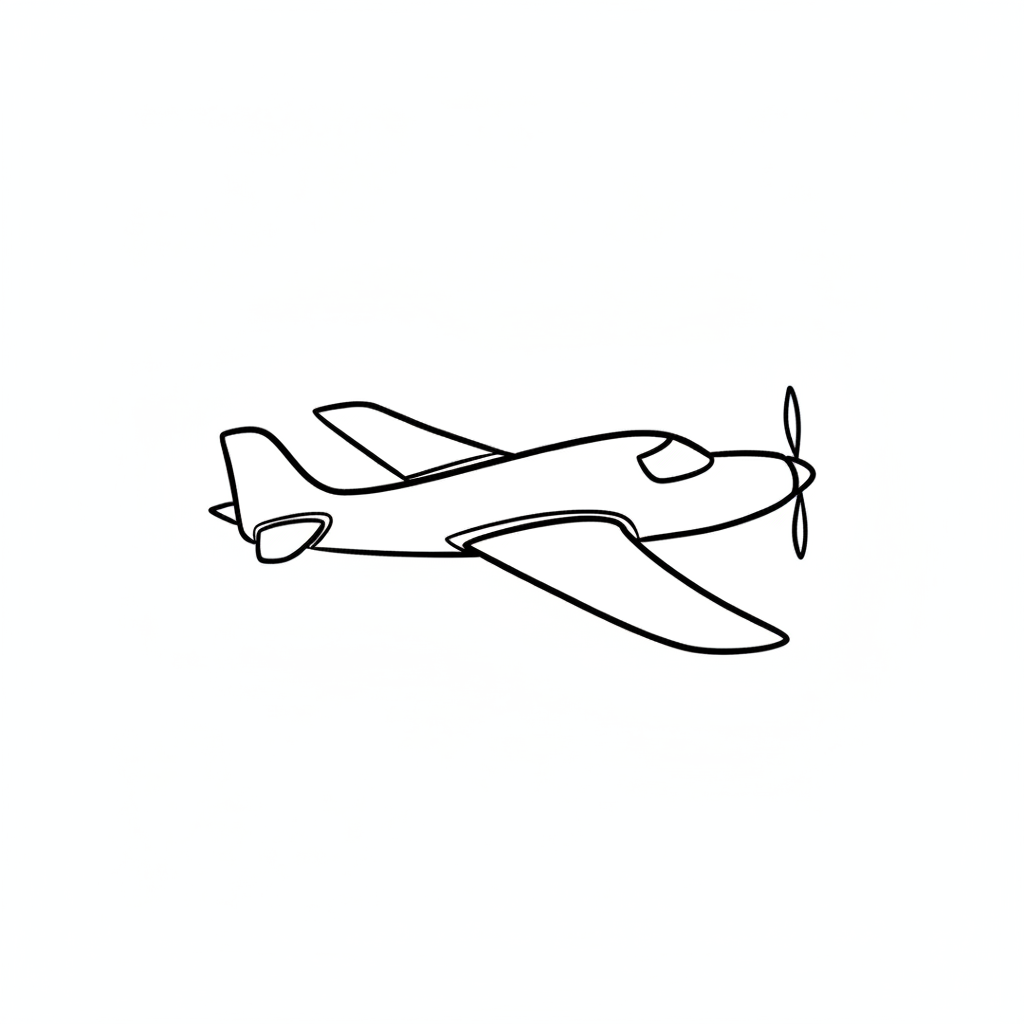 手書きの線画・飛行機・アイコン