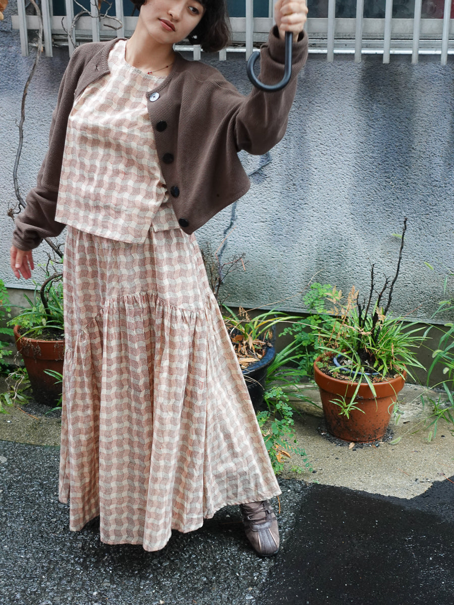 Wavy Gathered Skirt | Wavy Check