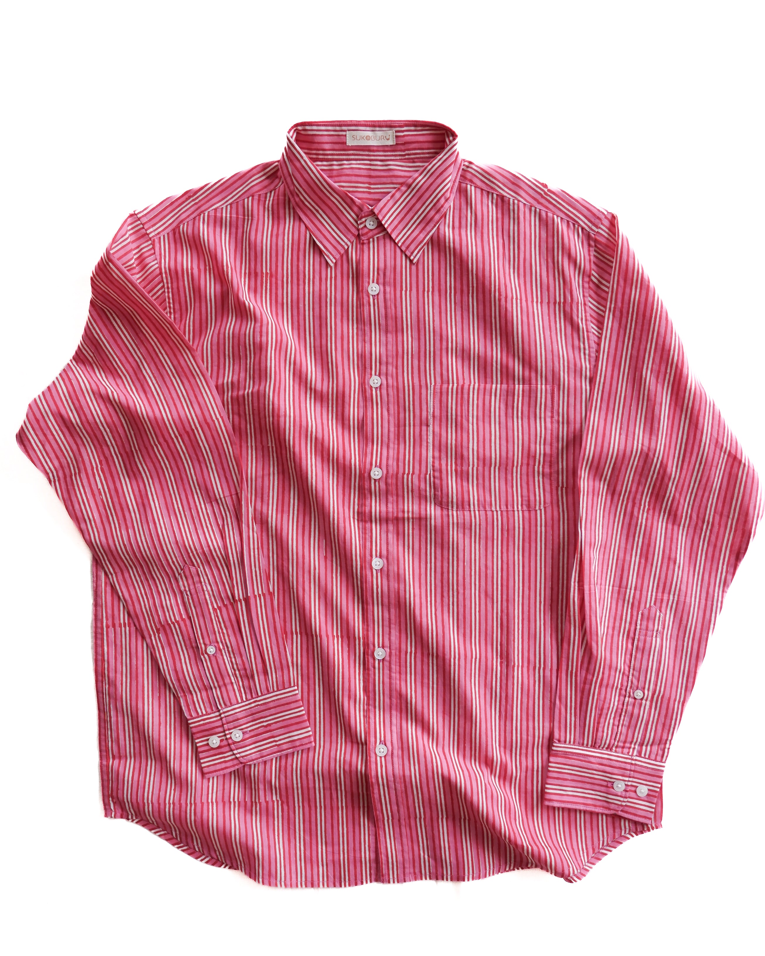 Unisex Long Sleeve Shirts- Pink Stripe
