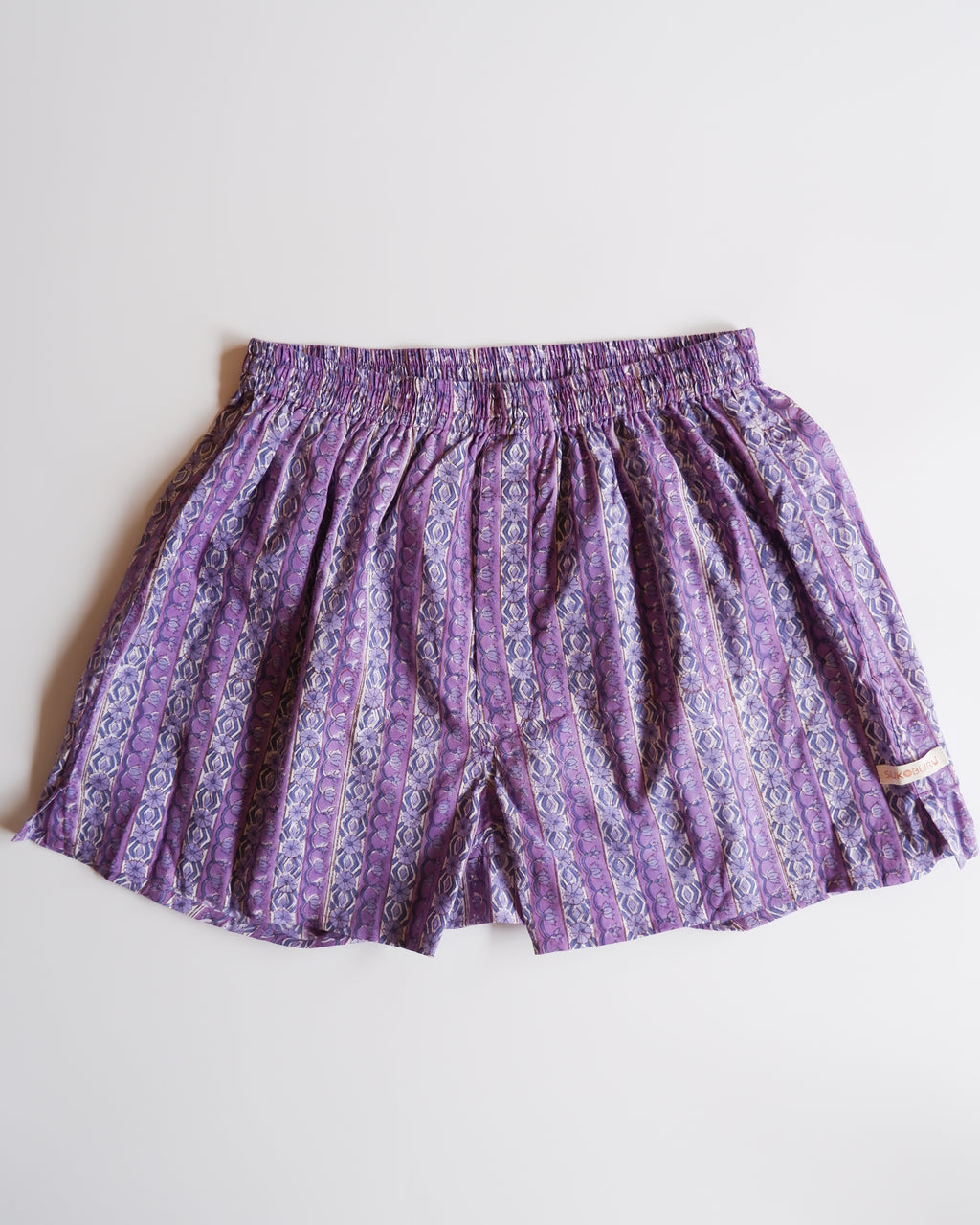 Unisex Trunks-Purple flower stripe【L】