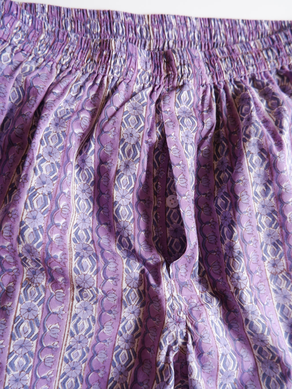 Unisex Trunks-Purple flower stripe【L】