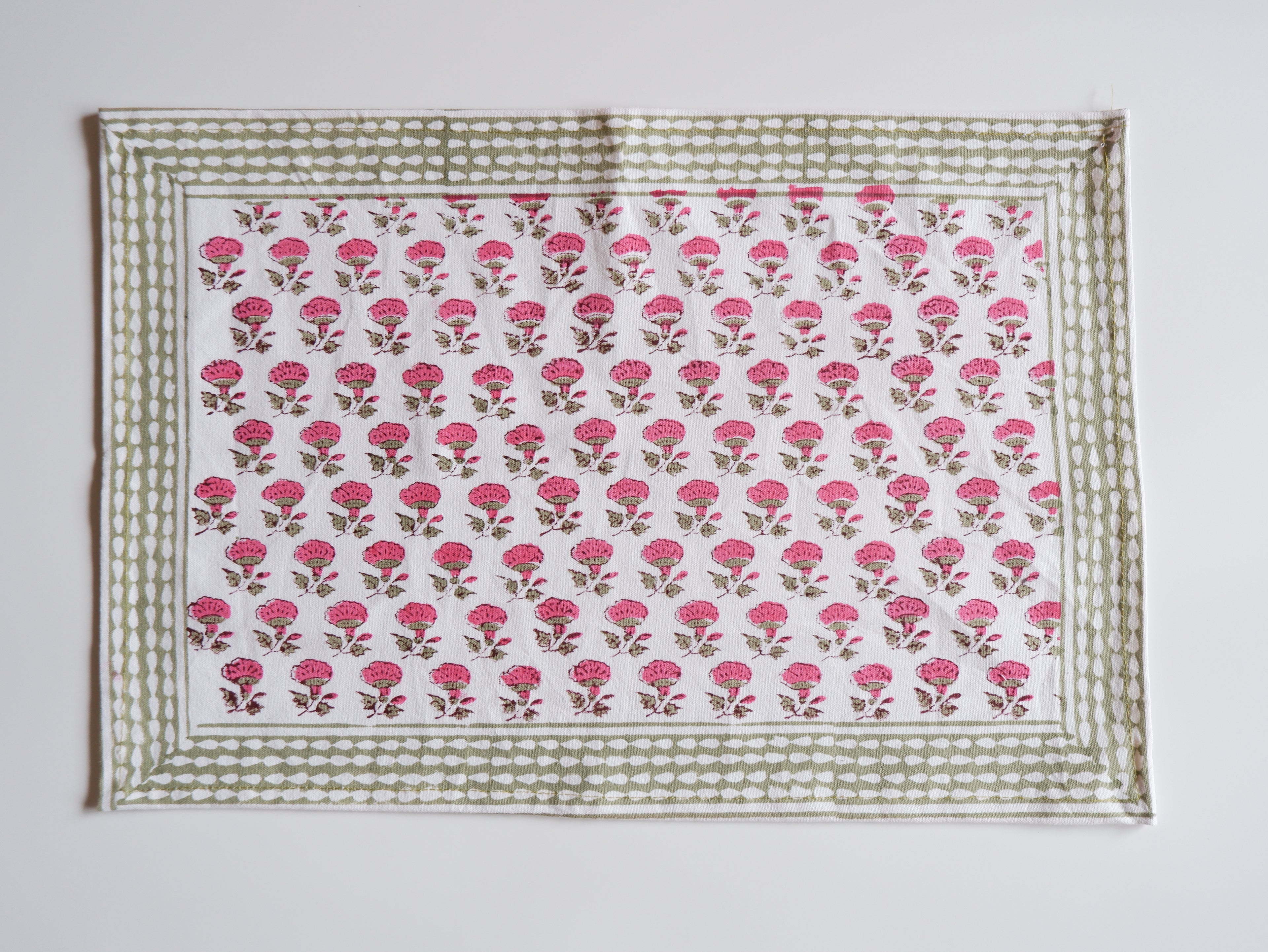 Place Mat Set-Pink flower