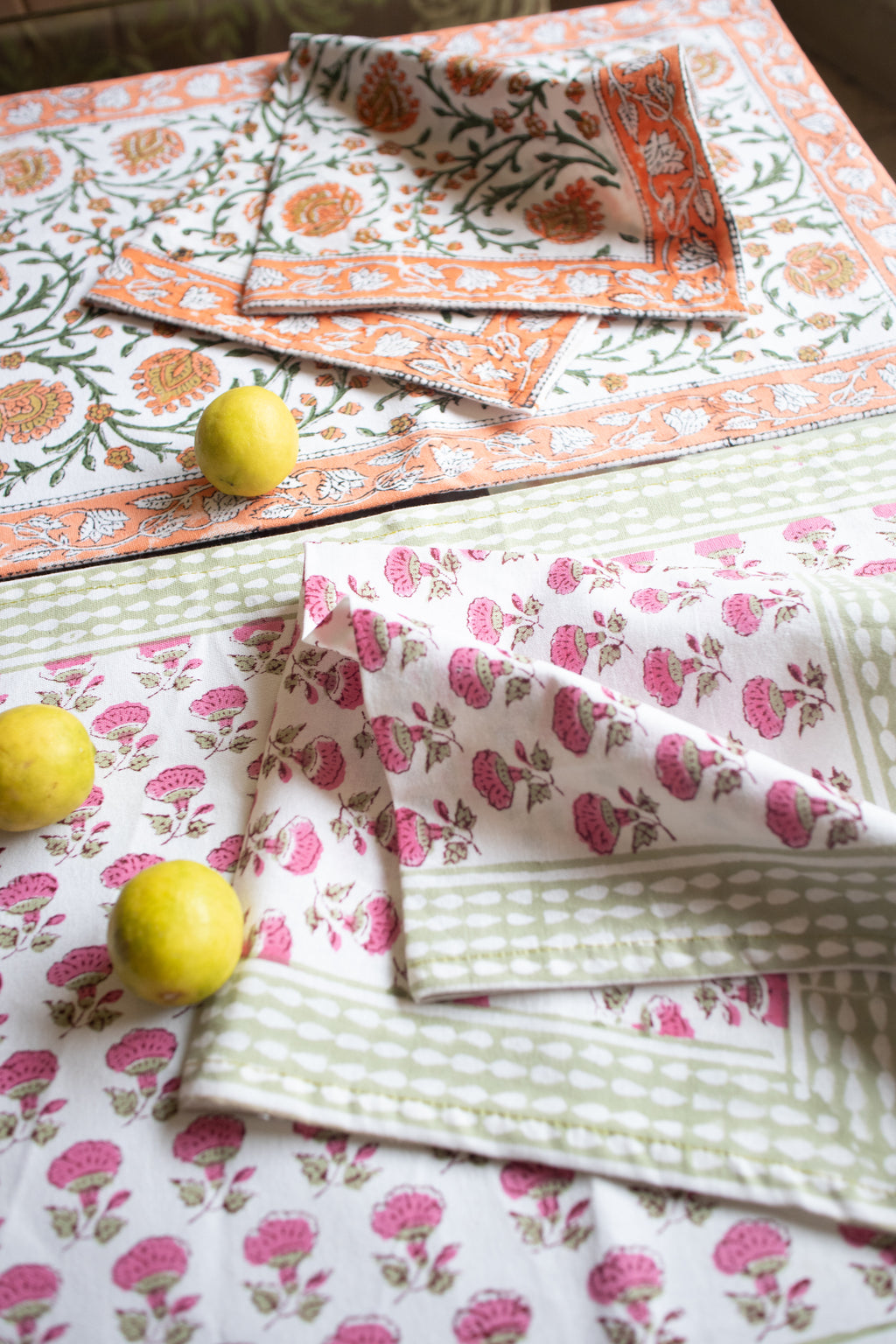 Place Mat Set-Pink flower