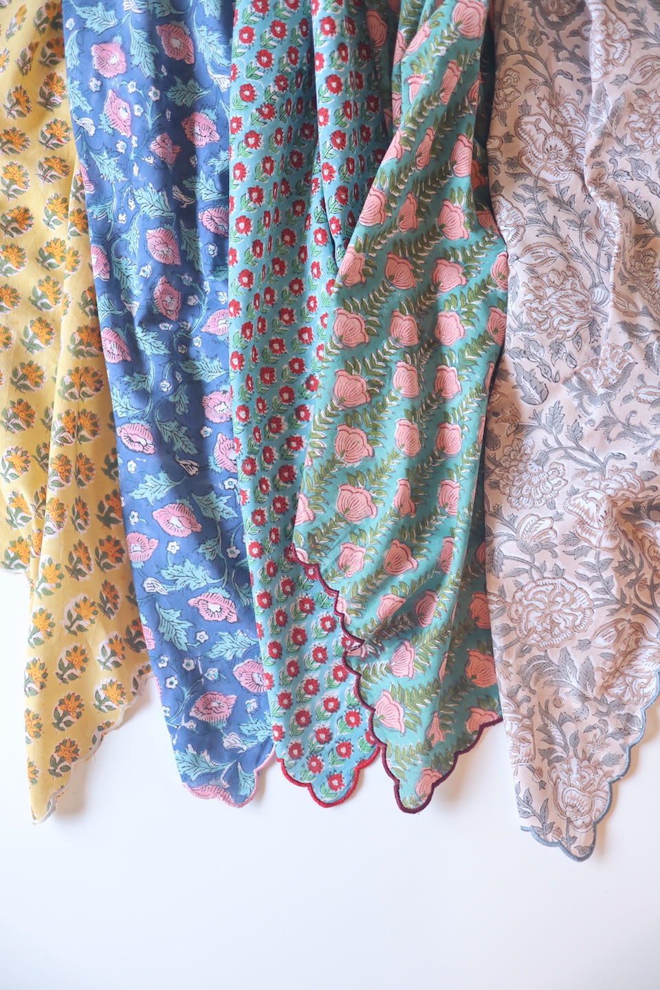 Block Print Scarf [90x90cm] Yellow