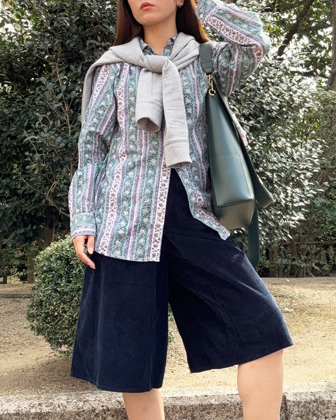 ブロックプリント ユニセックス ロングスリーブシャツ Vintage phool