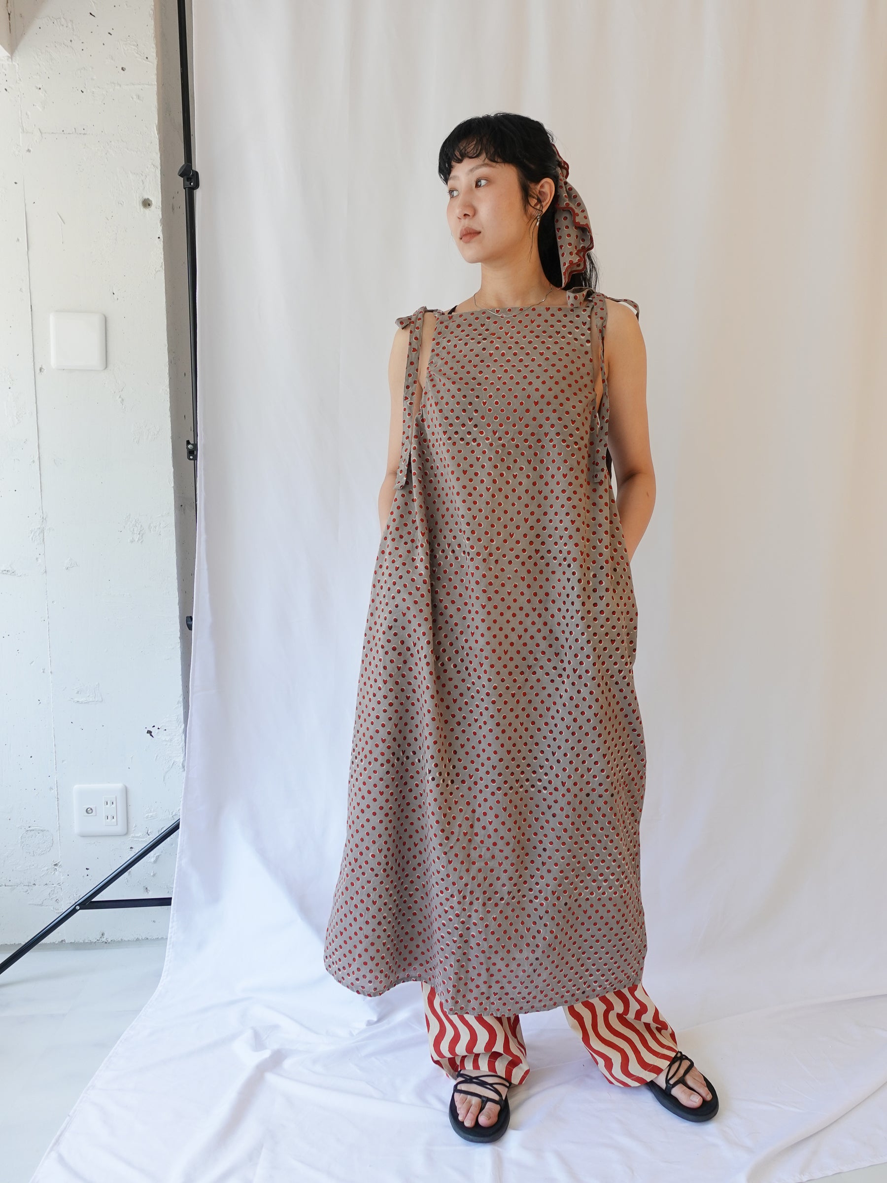 Self-Tie Dress | Hidden Heart Ash