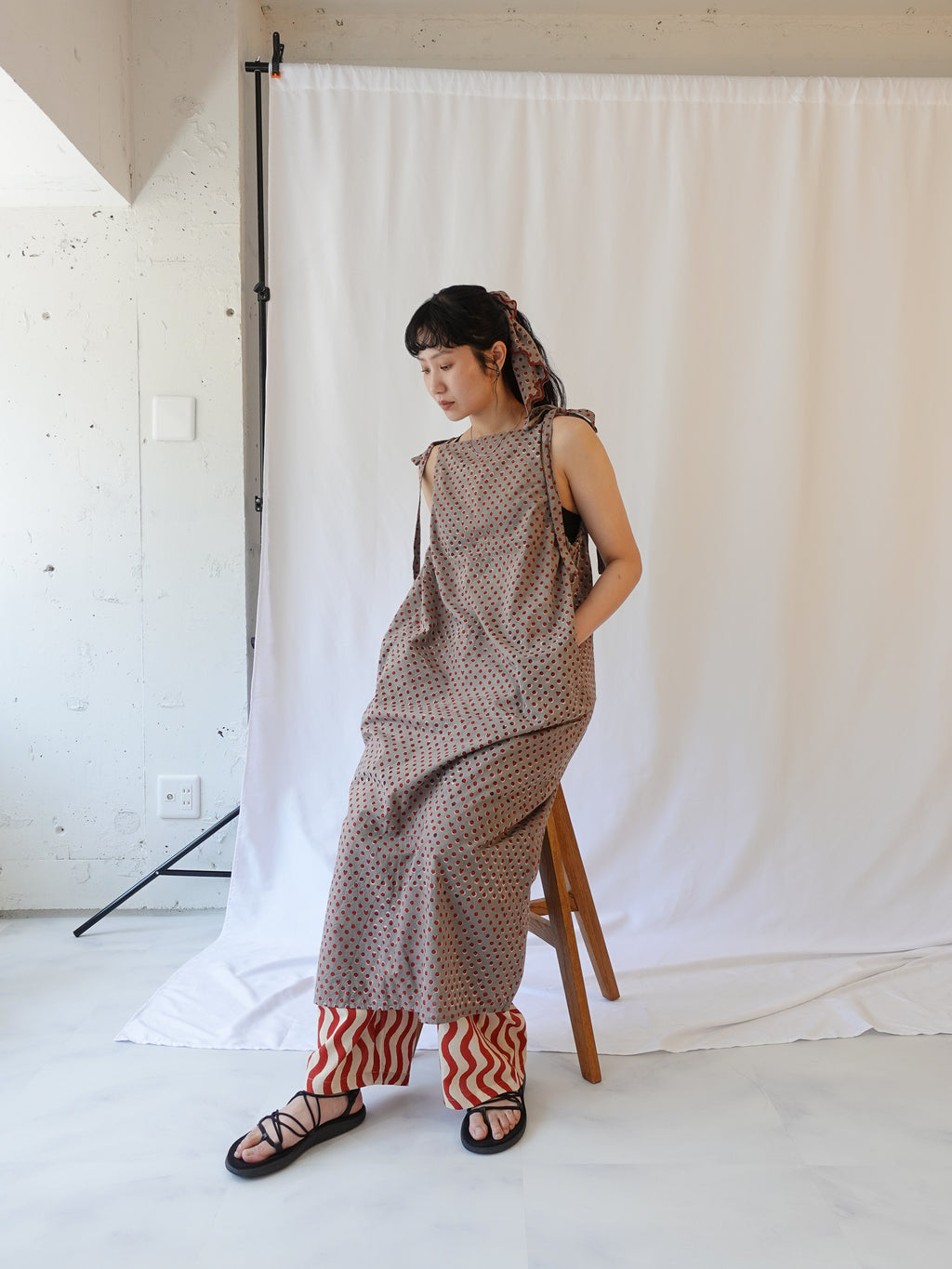 Self-Tie Dress | Hidden Heart Ash