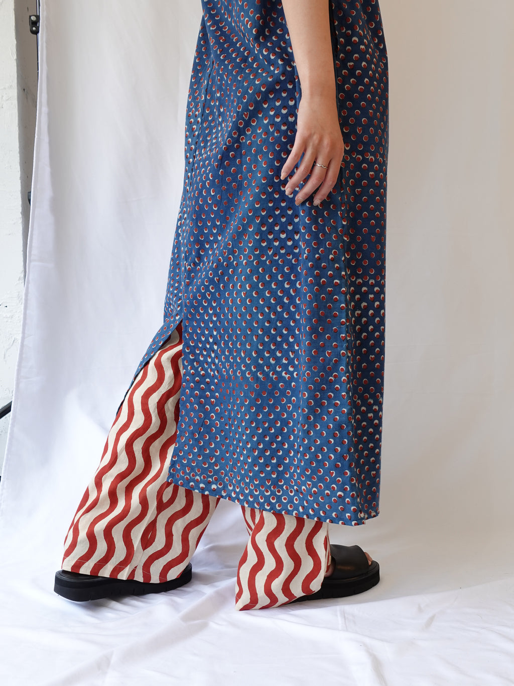 Self-Tie Dress | Hidden Heart Indigo