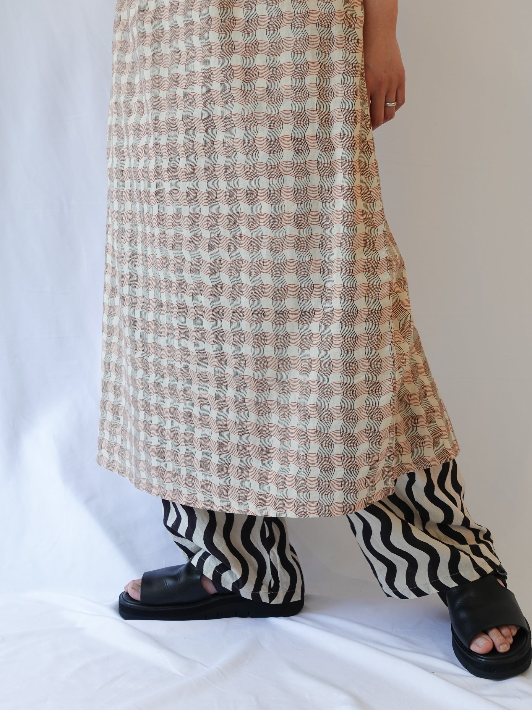 Self-Tie Dress | Wavy Check