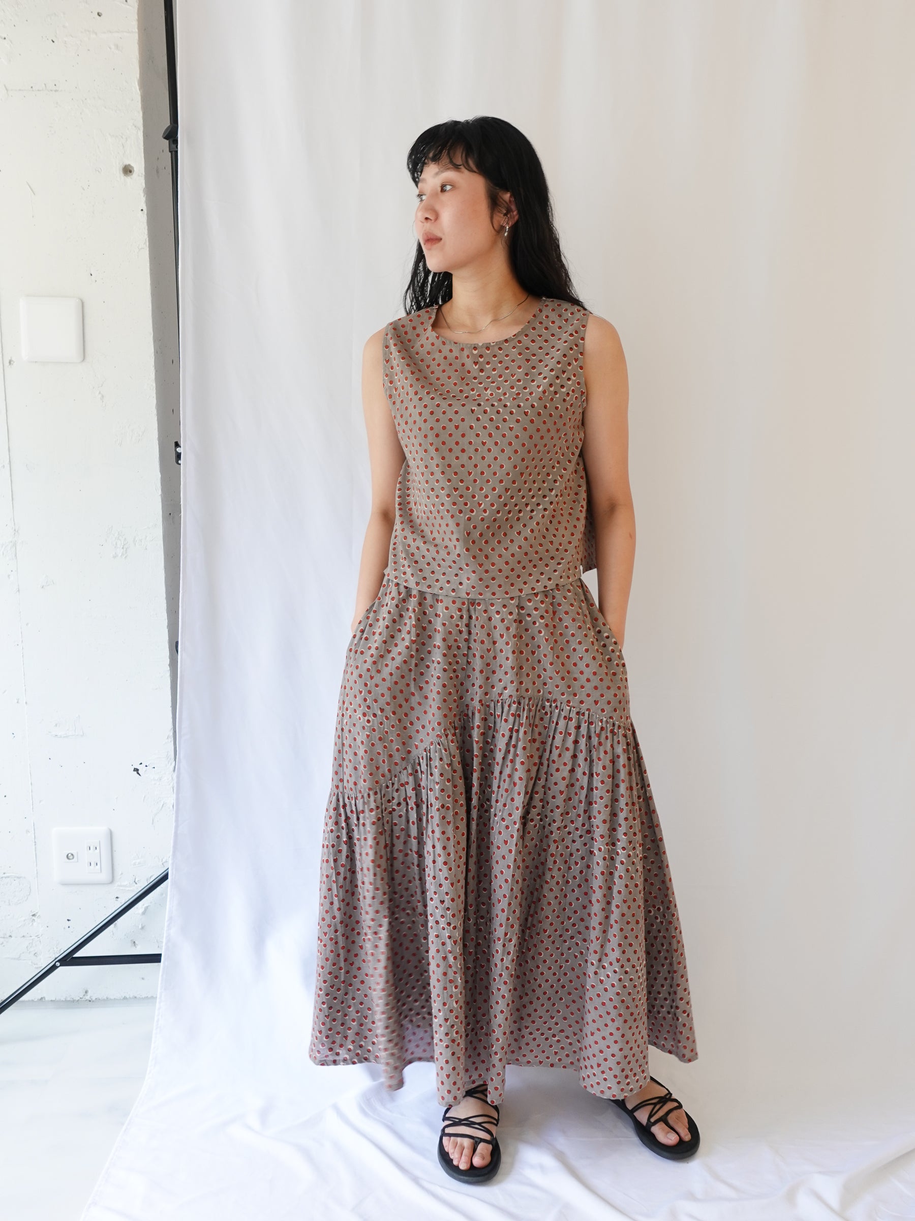 Wavy gathered skirt | Hidden Heart Ash