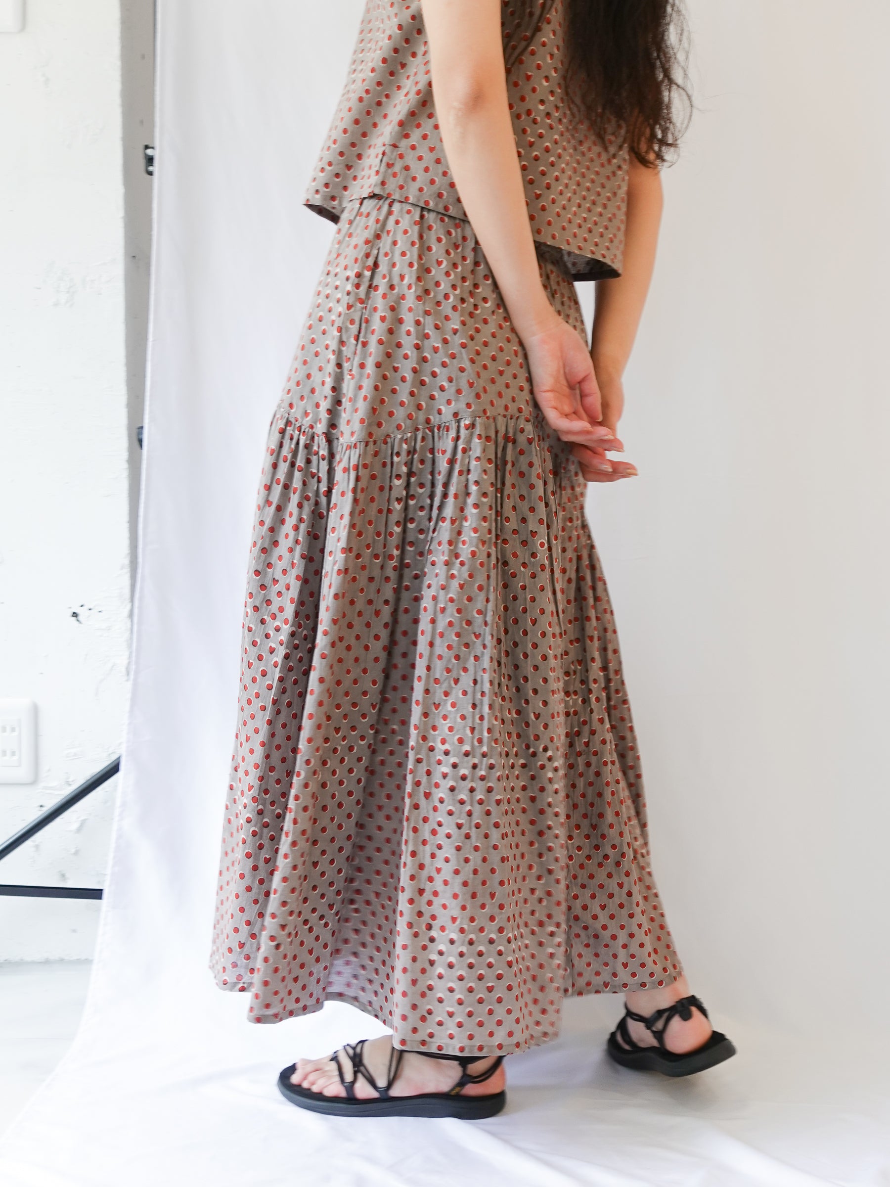 Wavy gathered skirt | Hidden Heart Ash