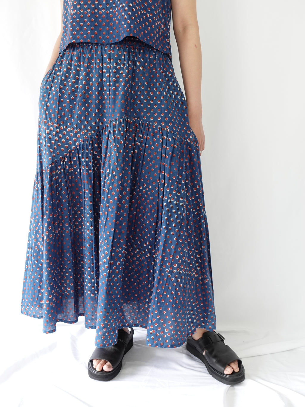 Wavy gathered skirt | Hidden Heart Indigo