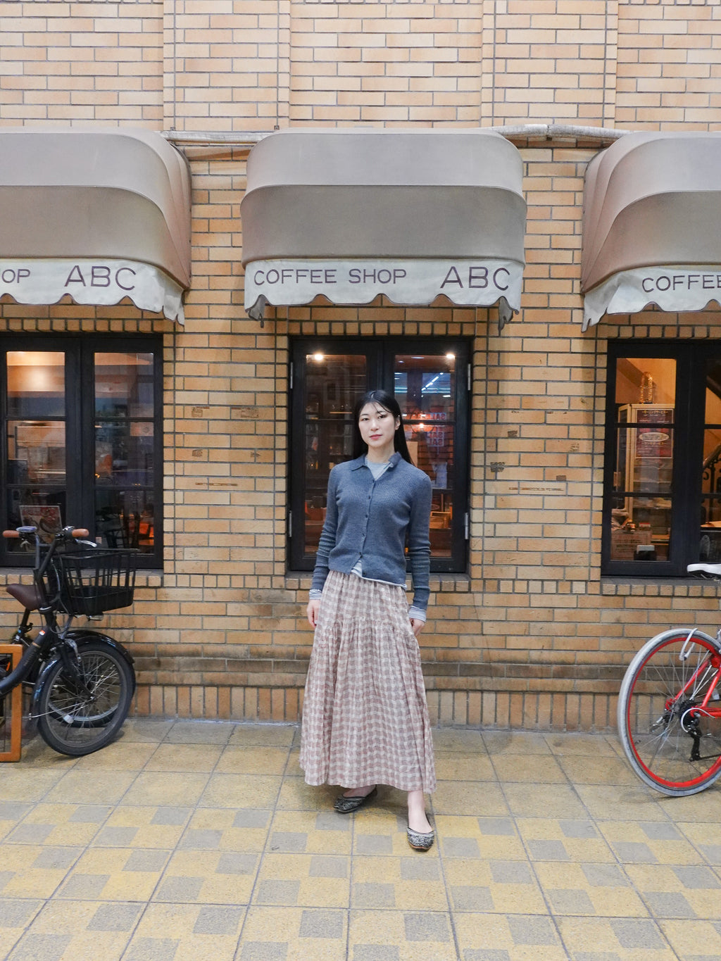 Wavy Gathered Skirt | Wavy Check