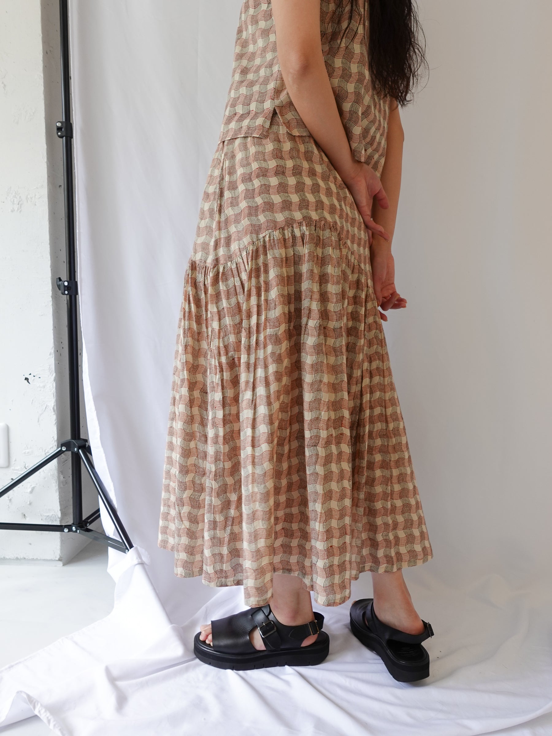 Wavy Gathered Skirt | Wavy Check