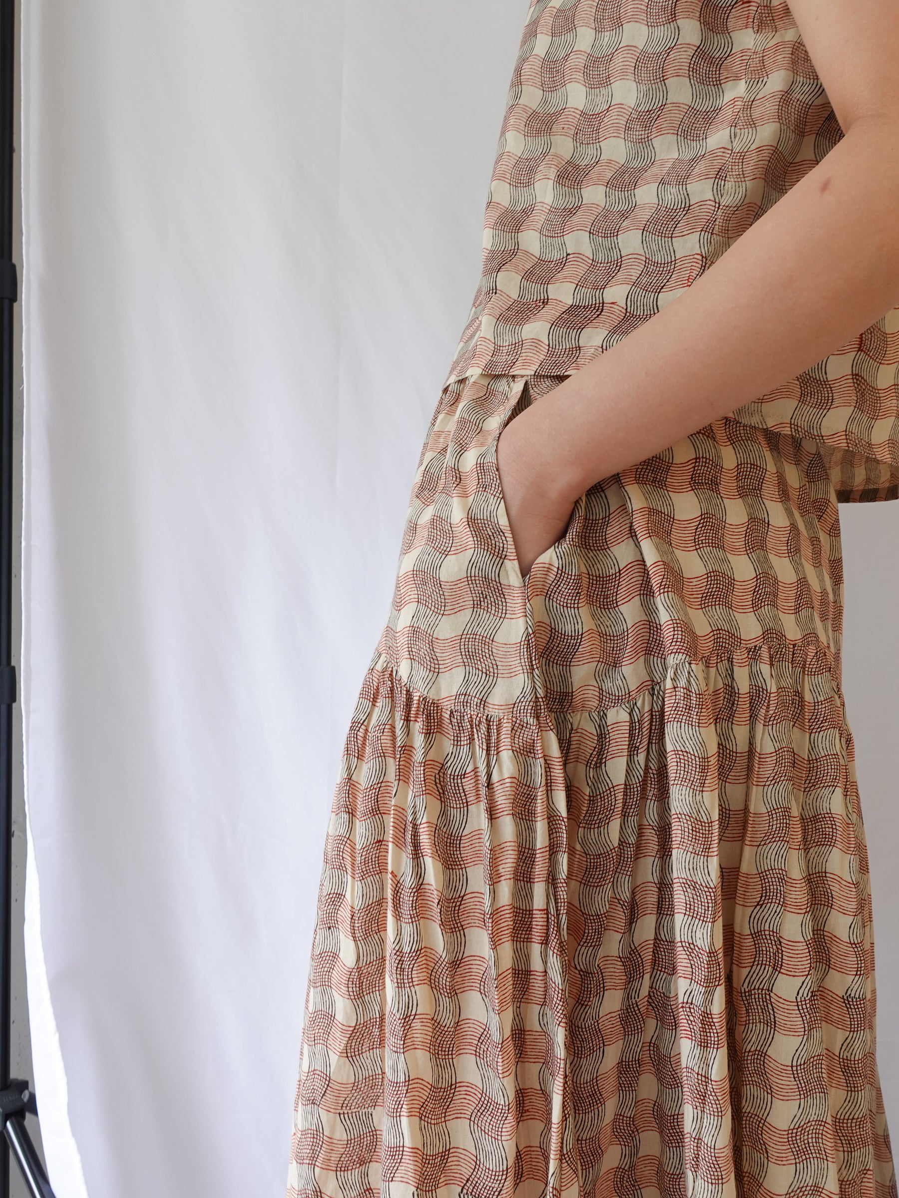 Wavy Gathered Skirt | Wavy Check
