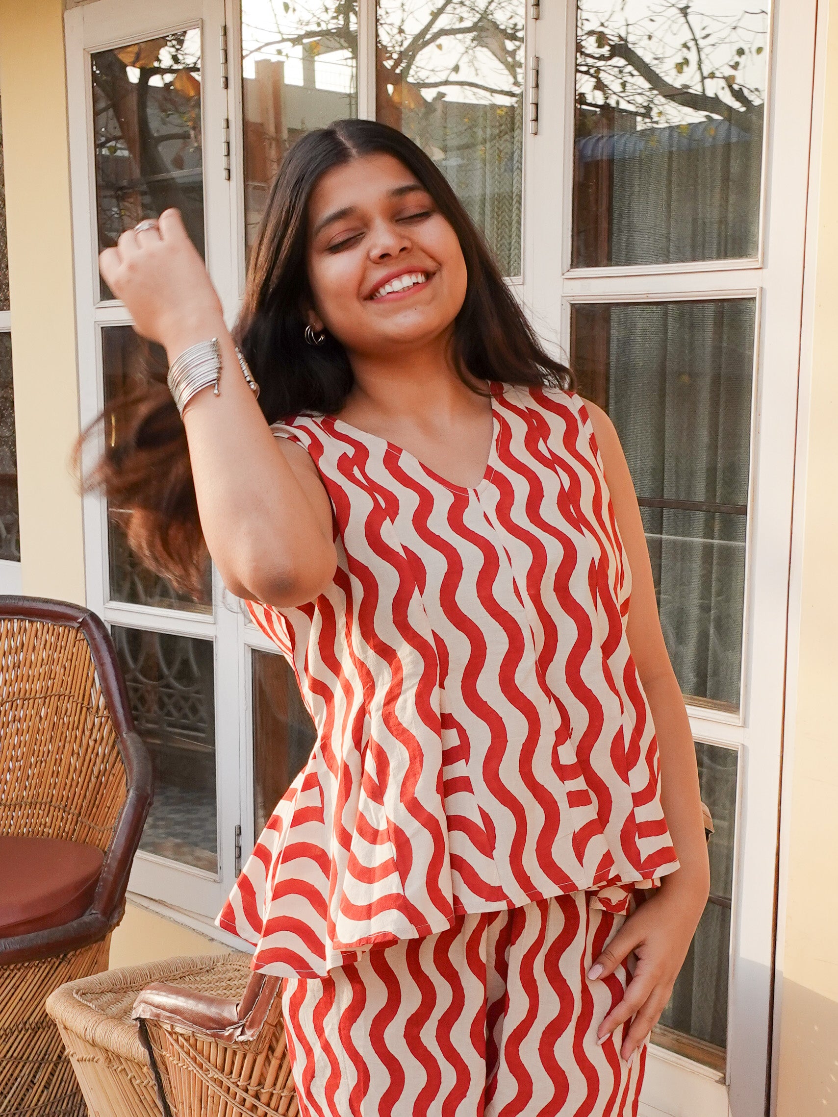 Wavy Panel Top | Red