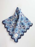 Wave Embroidered Handkerchief | Marin Poppy
