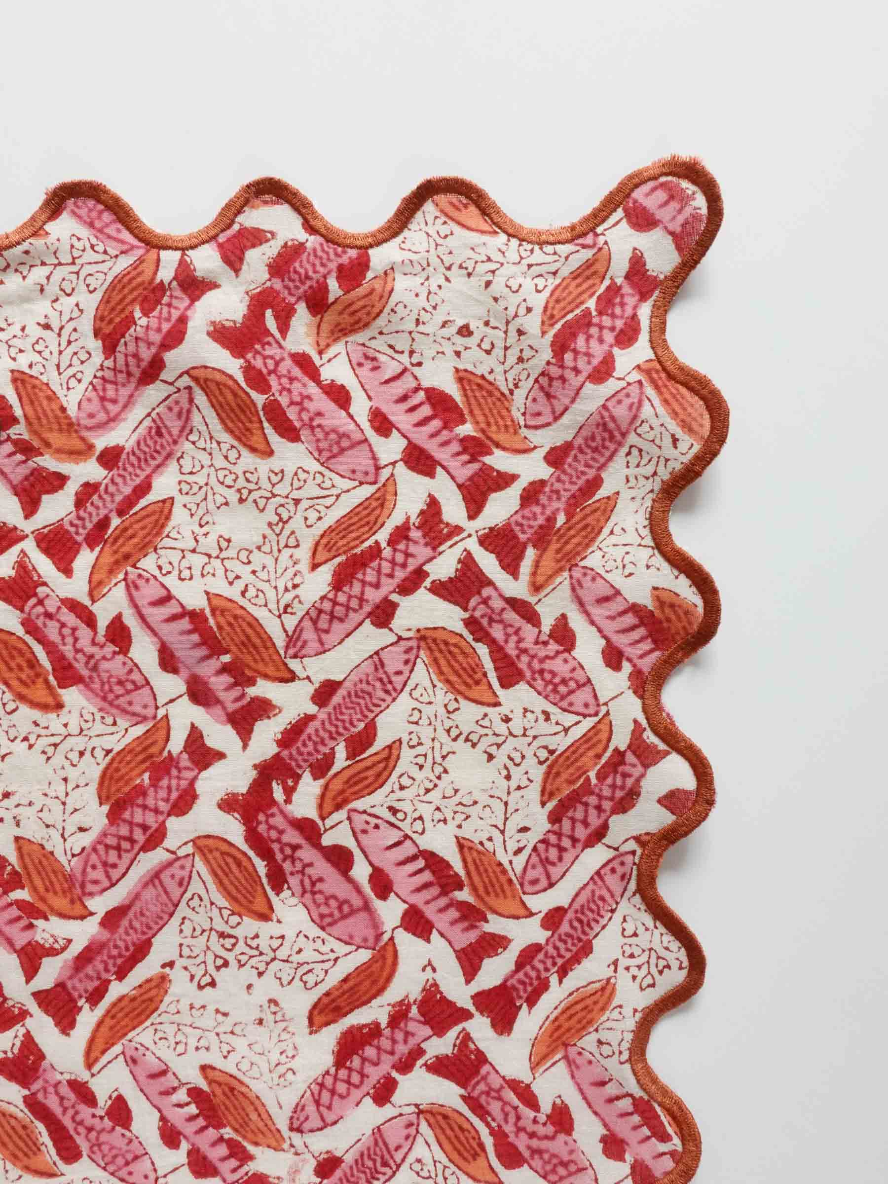 Wave Embroidered Handkerchief | sakana sakana sakana