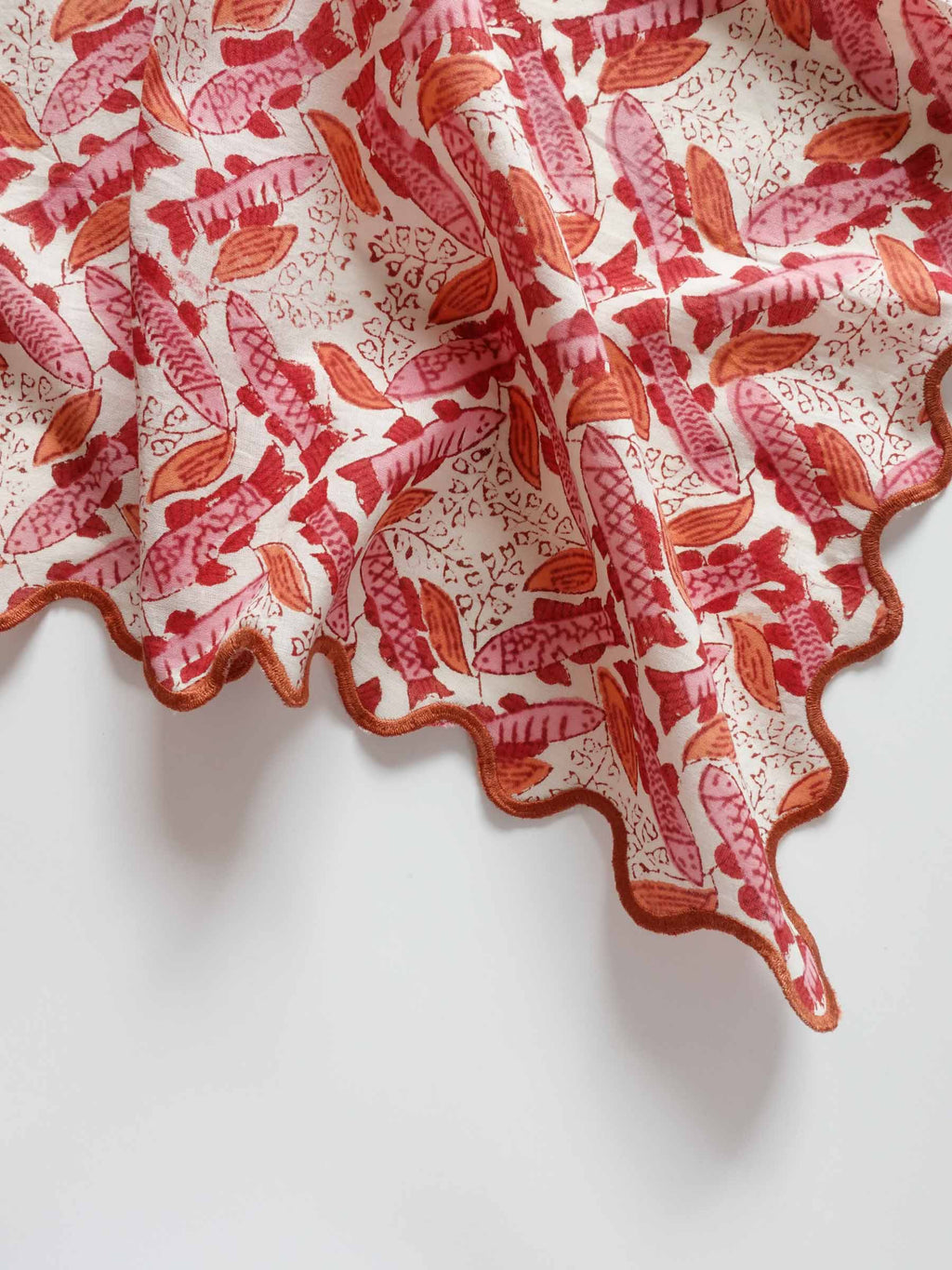 Wave Embroidered Handkerchief | sakana sakana sakana